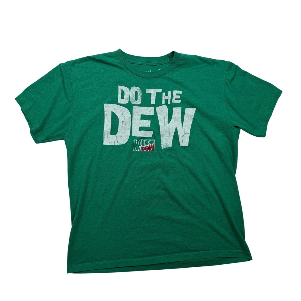 Mountain Dew Do The Dew Green Graphic T-Shirt Men's Large 60/40 Crew Neck